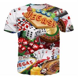La más nueva moda para hombre y mujer sobre Las Vegas Swag estilo veraniego camisetas con estampado 3D camiseta informal Tops de talla grande BB0131272e