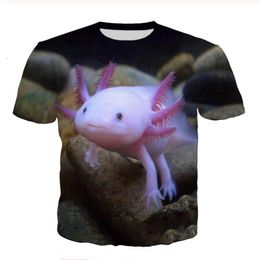 Nouvelle mode hommes femmes axolotl animaux été Style t-shirts impression 3D t-shirt style décontracté hauts grande taille BB0184197m