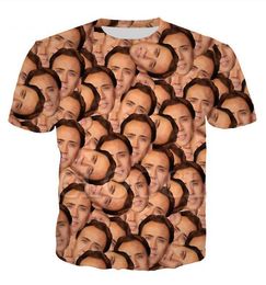 Nieuwste modeheren/dames beroemde acteur Nicolas Cage Summer Style Tees 3D Print Casual T-Shirt Tops Plus Size BB0127