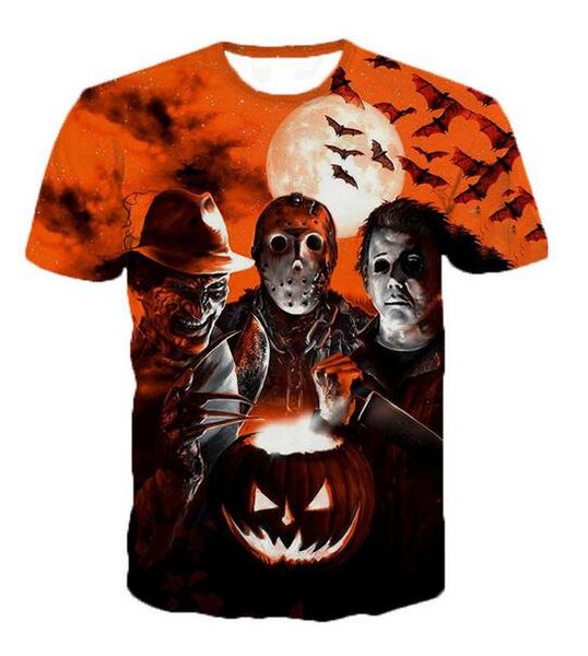 Moda más nueva MENS / WOMANS Películas de terror de verano Tees 3D Imprimir Casual Camiseta Tops Tops Plus Tamaño BB0172