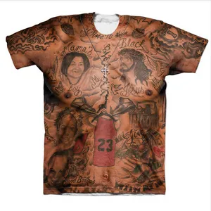 2023 plus récent mode hommes/femmes JR Smith tatouages Vintage tribu indienne Tatto drôle impression 3D T-Shirt style décontracté 02