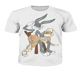 Nieuwste mode herenwomans bugs bunny zomerstijl grappige 3D print casual t -shirt tops plus size zgx0175266126