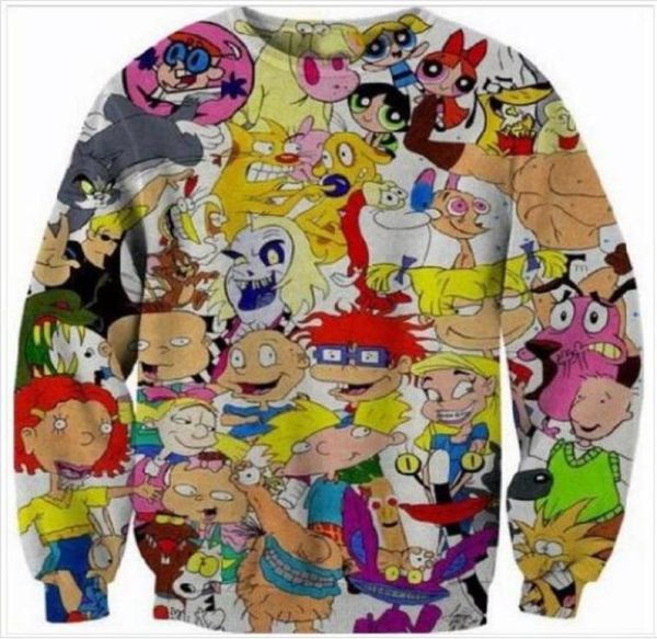 La más nueva moda de impresión 3d sudadera Jumper dibujos animados Rugrats 90039 s sudaderas mujeres hombres trajes sudaderas con capucha de talla grande WY064881842