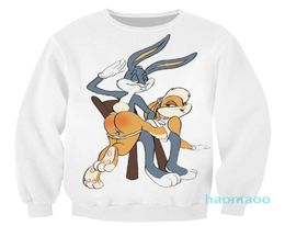 Moda más reciente Womenmen Bugs Bunny Looney Tunes Funny 3d impresa sudaderas casuales con capucha S5XL B47414009
