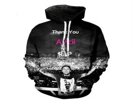 NOUVEAU FOCHT WOMENSMENSMENSMEN AVICII Tim Bergling Waiting For Love Wake Me Up RIP Funny 3D Print Casual Crewneck Hoodies Plus Taille LM3009551