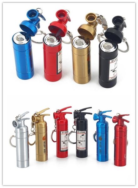 Le plus récent Extincteur style Usb Briquets rechargeables cigarettes électroniques Windpoof Briquets avec porte-clés Couleurs multiples cadeau