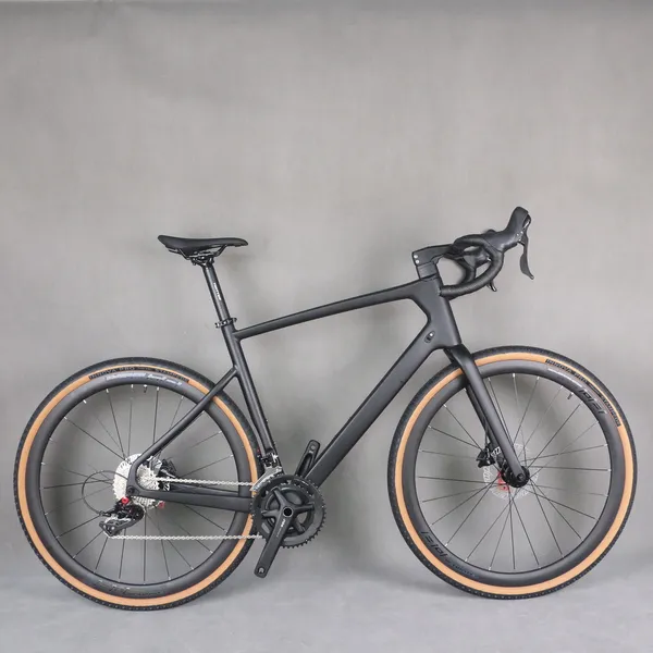Fibra de carbono de 24 velocidad T800 Bike completa de grava GR042 Groupet hidráulico con ruedas de aluminio 45/48/51/54cm tamaño
