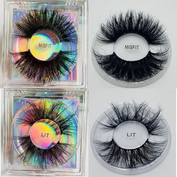 Maquillaje faux cils más nuevo Fluffy Eyelashes 25 mm pelo de visón pestañas postizas largas extensiones de pestañas falsas sin crueldad hecho a mano Lash caja cuadrada embalaje tenue