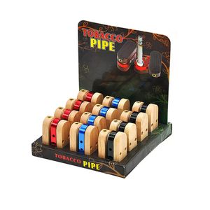 La más nueva pipa plegable de madera para fumar, pipas de tabaco plegables para hierbas secas, madera y metal similares a las pipas de mono