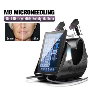 Nieuwste fractionele microneedle RF-machine RF-rimpelverwijdering Anti-aging microneedle Huidverjonging Gezichtsliftapparaat Salongebruik 2 handvatten kunnen samenwerken