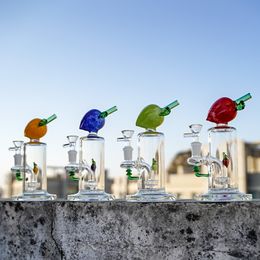 Nieuwste glazen bong perzik vorm olie dab rigs recycler percolator waterleidingen 14mm vrouwelijke gewricht met kom in voorraad hete verkopen