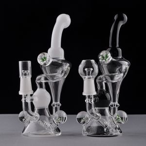 Heady Hookah Bubbler Rig Blanc Petit Bong Mini Pipe À Eau Bongs En Verre De Poche Plates-formes Pétrolières Avec 14mm Mâle Joint Fumer Cendrier Accessoire