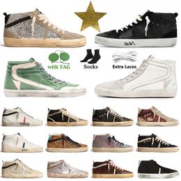 Les plus récentes baskets dorées GOOSE Femmes pour hommes Mid Star Designer Chaussures Dirty Super Star Flat Noire Blanc Rose extérieur Ball Star Trainers Talons Superstar des Chaussures