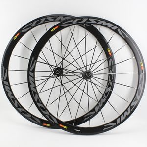 Le plus récent gris 700c 40 mm vélo de route en aluminium alliage de bicyclette de bicyclette CLINCHER RIMS Wheelset V Frein à disque Brake à l'essieu Centre de verrouillage