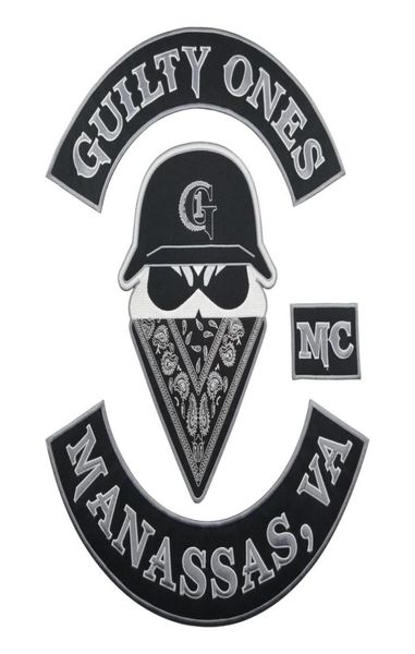 El más nuevo GUILTY ONES MC Iron On Patch Motocicleta Biker Parche grande de tamaño completo para chaqueta Chaleco Insignia Rocker Personalizado Disponible 3532809