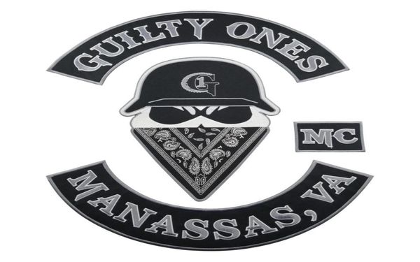 El más nuevo GUILTY ONES MC Iron On Patch Motocicleta Biker Parche grande de tamaño completo para chaqueta Chaleco Insignia Rocker Personalizado Disponible 6555815