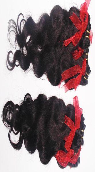 Coiffures les plus récentes extensions de vague de corps 100 cheveux humains traités moins cher 20pcs / lot couleur naturelle trames de cheveux malaisiens rapide s3728341