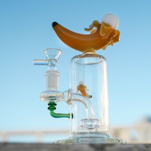Le plus récent Heady Glass Bong Hookahs Fruit Shaped Unique Bongs Banana Design Water Pipes Inside 14.5mm Female Joint with Bowl DHL20094