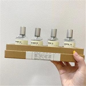 Newest High Quality Perfume Le Labo Santal 33 BERAMOTE 22 THE NOIR 29 ROSE31 4pcs*30ml fragrance set free Fast Delivery