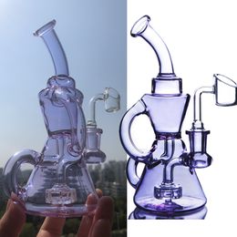 Roze Bule Recycler Waterpijp Waskolf Glazen Bong Pijpen Dikke Olie Dab Rigs Waterpijp Roken Accessoire met 14mm joint