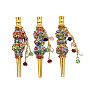 El más nuevo Hookah Shisha Colorido Accesorios de tubería de vidrio de silicona Punta de goteo de diamante Fácil de llevar Limpio Decoración de alta calidad Diseño único