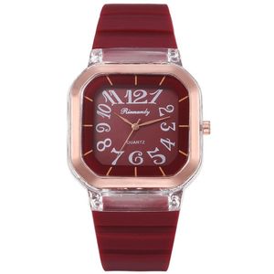 Date Montres Silicone Bonbons Bracelet En Caoutchouc Dames Montres Carré Shell Conception Sport Ourdoor Quartz Montre-Bracelet Frais Coloré Étudiant Horloge