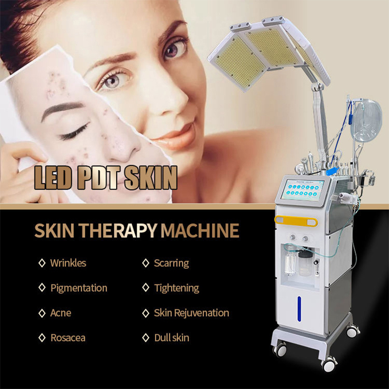 Newest Hydra High Frequency Aqua Peeling Facial Machine With PDT led Light Acne Treatment Skin Rejuvenation Firming Beauty SPA