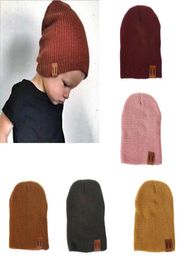 Nouveaux INS enfants bonbons couleurs tricot chapeaux bébé garçons filles loisirs casquettes enfants automne hiver chaud bonnet bonnet chapeau 8 colo7998828