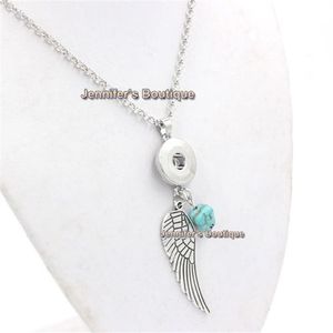 Nieuwste Verwisselbare Snap Ketting 18mm Snap Vintage Angel Wing Hanger Ketting voor Verwisselbare Knop 18mm Snap Jewelry181Z