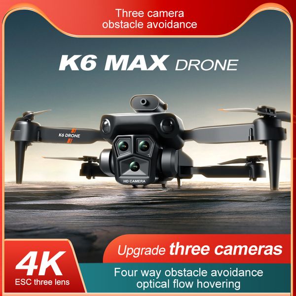 El más nuevo Dron K6 Max 4k Hd gran angular cámara Dual 1080p Wifi posicionamiento Visual altura mantener Rc Drone Sígueme Rc Quadcopter