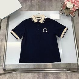 Nouveaux enfants vêtements de créateurs hauts printemps automne coréen bébé filles t-shirt à manches courtes tricoté polo classique lettre broderie polo 2 couleurs disponibles