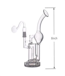 Nieuwste Klein Tornado Percolator Glazen Bong Waterpijpen 8 inch Recycler Waterleidingen Olie Dab Rigs Met Quartz Banger of glas olie roken6409099