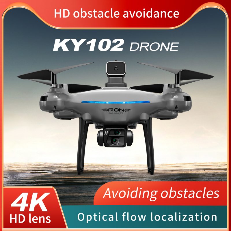 Newest KY102 Drone 4K HD Single Dual Camera Four-way Obstacle Avoidance Intelligent Fixed Height Hovering RC Drones KY102