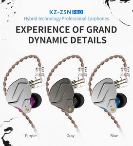 plus récent kz zsn pro technologie hybride hifi métal dans l'oreille écouteurs basse oreillette sport casque antibruit