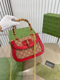 El más nuevo bolso de diseñador para mujer, bolso de mano de lujo con hombros de bambú, bolsos de compras, bolsos de moda, bolso colorido clásico