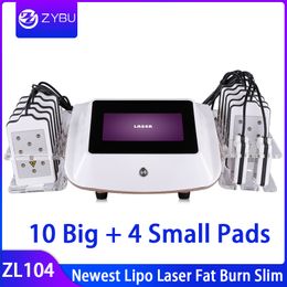 Nieuwste Laser Fat Loss Machine 14 Pads 5MW 635 NM-650nm Lipo Laser Vet Branden Cellulitis Removal Body Shaping Slimming Machine