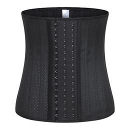 Entrenador de cintura de látex para mujer, ropa moldeadora de abdomen, 25 huesos de acero, tres filas de ganchos, ropa interior, corsé adelgazante, moldeadores de cuerpo