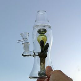 La más nueva lámpara de lava Tuberías de agua Cachimbas Bongs embriagadores Vaso de precipitados Plataformas Dab de aceite de 8 pulgadas Junta hembra de 14 mm Grueso Bong de vidrio coloreado de 5 mm con tazón XL-LX3