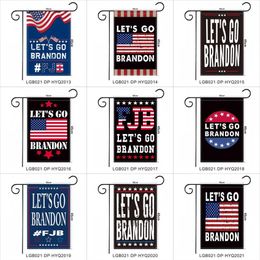 Le plus récent drapeau de jardin Lets Go Brandon 30x45cm Président des États-Unis Biden FJB Drapeaux extérieurs Décoration de cour Drapeaux américains Bannière Ornements278c