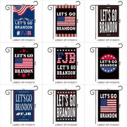 Le plus récent drapeau de jardin Lets Go Brandon 30x45 cm Président des États-Unis Biden FJB Drapeaux extérieurs Décoration de cour Drapeaux américains Bannière Ornements2686