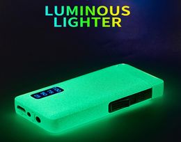 Nieuwste Luminous gas aanstekers Jet Winddichte boog plasma USB laadbare lichtere metalen fakkel elektrische butaanpijp sigaar Aandeling Gift8560428