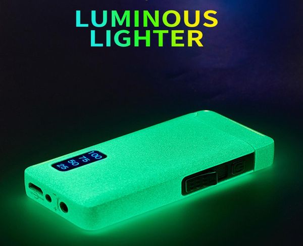Más nuevos encendedores luminosos de gas jet plasma USB USB cargable de metal encendedor butano butano butano encendedor de cigarros diota 6426278