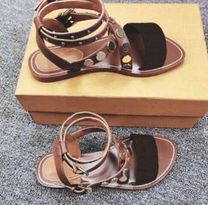Nouvelles femmes de luxe imprimer sandale en cuir frappant Style Designer semelle extérieure en cuir parfait plat toile plaine sandale taille 35-41
