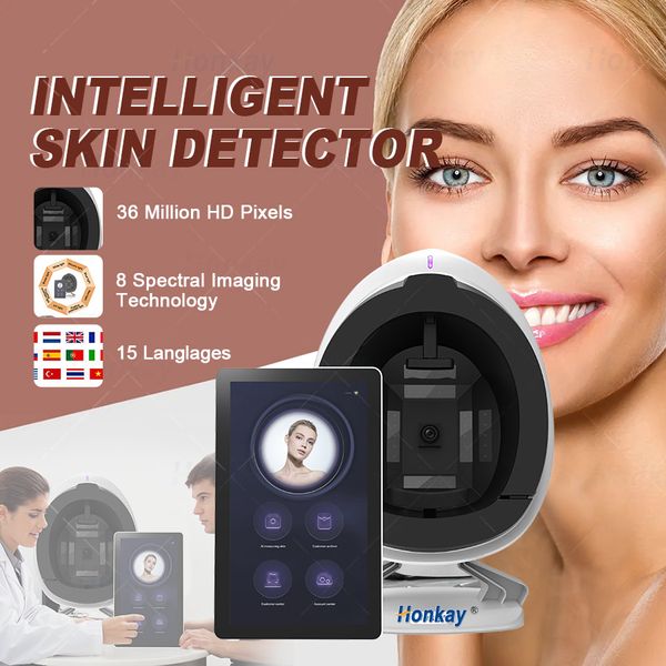 Scanner Facial à miroir magique, Machine d'analyse de la peau, appareil photo numérique 3D, AI Intelligent, analyseur de peau du visage, utilisation en Salon de SPA, nouveau modèle