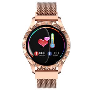 Nieuwste magnetische riem D15 Smart Horloge Mannen Vrouwen Bloeddruk Ronde Smartwatch Waterdichte Sport Smart Horloge Fitness Tracker voor Android IOS