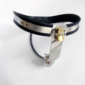 Ceinture de chasteté de qualité supérieure en acier inoxydable modèle T entièrement réglable pour homme, avec couvercle de Cage à trous, jouets sexuels BDSM BM330, nouveauté