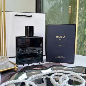 Le plus récent parfum masculin parfum masculin masculin EDT 100ML agrumes boisés parfums épicés et riches corps de bouteille en verre épais bleu-gris foncé livraison rapide