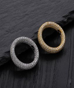 Nieuwste mannen Ring luxe high -end sieraden 925 zilveren mozaïek Big White Zirkon Iced Out Rings Gold Ploated Wedding Ring Fashion Jewelry5175530