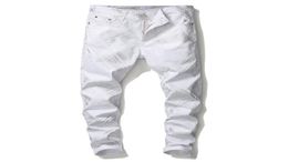 Más nuevo para hombre 3D Digital Jeans White White Diseñador de moda Pantalones de mezclilla delgada Fit Slim Hip Hop Pantalones baratos Big Size 56395254424