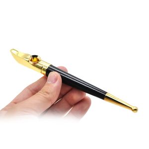 La más nueva forma de cuchillo de pipa de fumar de metal aleación de aluminio oro negro hermoso color de alta calidad mini tubos de hierba tubo diseño único